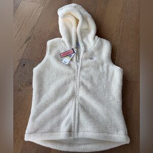 Vineyard Vines Ivory Fleece Vest girls 10-12